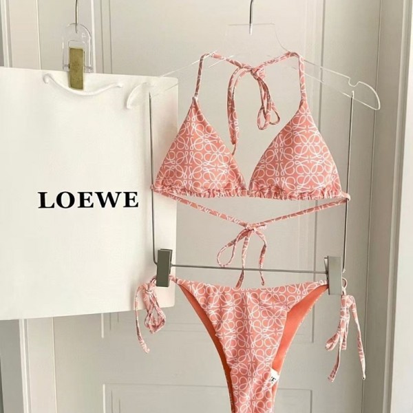 LOEWE ロエベハイブランド水着 ビキニ レディース 2点セット セクシー 三角 ビキニセット S-XL ハイレグ パッド入り キュート 無地 盛れる セパレーツ 海水浴 水泳 温泉 砂浜 女性用水着 フリーサイズ