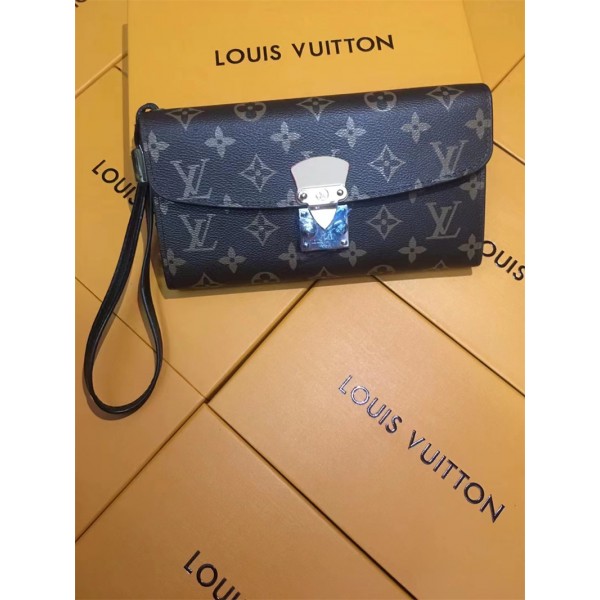 ルイヴィトン 長財布 手持ちバック ウォレット 腕バンド付き 携帯便利 LOUIS Vuitton ブランド 三つ折り財布 人気 財布 おしゃれ 定番デザイン ポーチ ハンドバッグ 超高品質