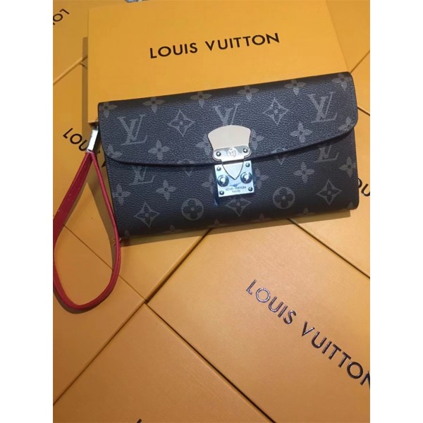 ルイヴィトン 長財布 手持ちバック ウォレット 腕バンド付き 携帯便利 LOUIS Vuitton ブランド 三つ折り財布 人気 財布 おしゃれ 定番デザイン ポーチ ハンドバッグ 超高品質