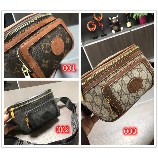 ブランドグッチ 2WAY ボディバッグ メンズ PU革 GUCCI ウエストバッグ ルイヴィトン ワンショルダーバッグ 大容量 防水 斜めがけバッグ 肩掛けバッグ スポーツ 通勤 多機能 人気 ヒップバッグ