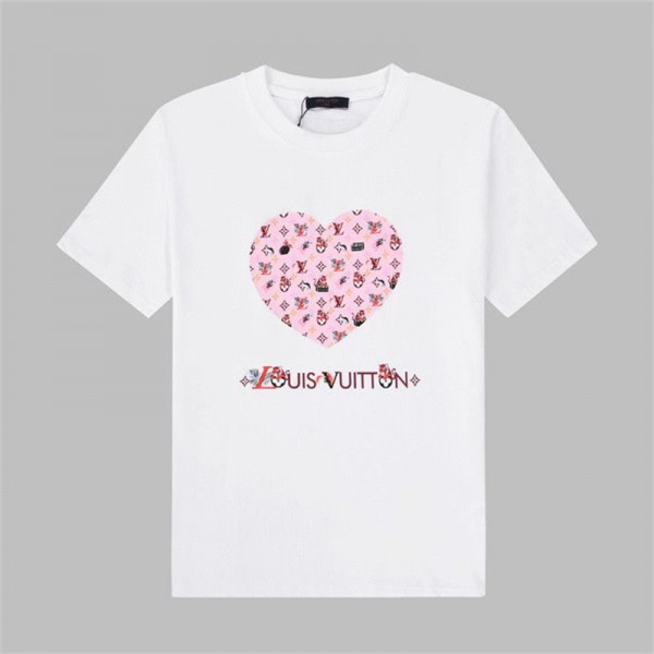 ルイヴィトン LV ブランド Tシャツ 短袖 カジュアル 丸首 ファション 男女通用　