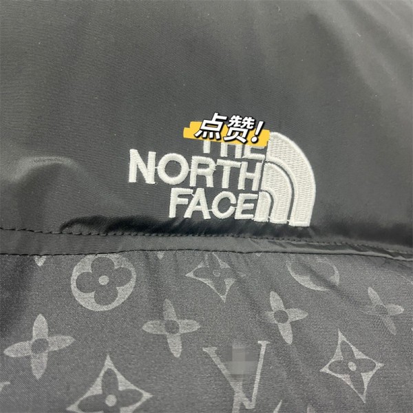 The North Face LV ルイヴィトン ザノースフェイス 中綿コート フード付きアウタージャケット 定番ロゴ 厚手 暖かい ふわふわ