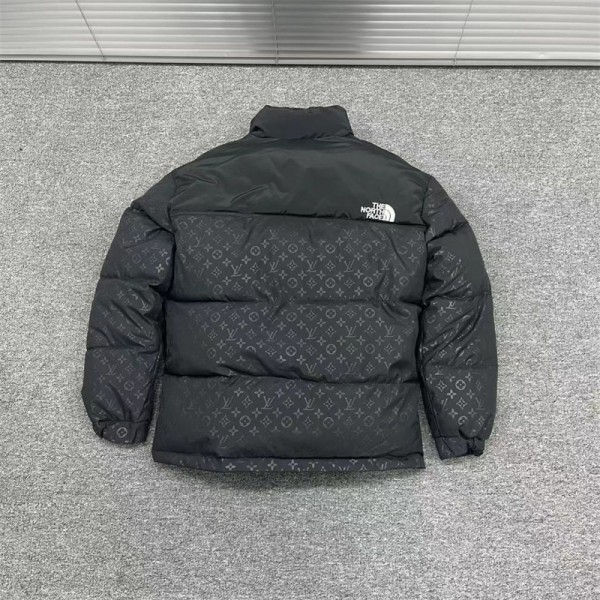 The North Face LV ルイヴィトン ザノースフェイス 中綿コート フード付きアウタージャケット 定番ロゴ 厚手 暖かい ふわふわ