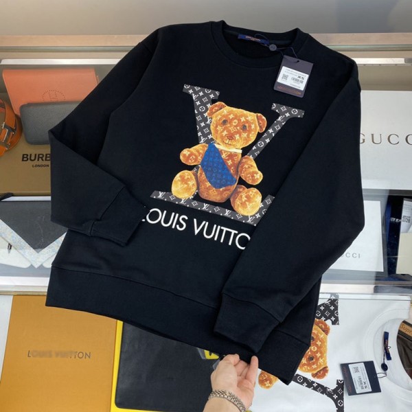 LV ルイヴィトン 子供服 パーカー ブランド セーター 子供服 カジュアル 高品質 経典 丸首 ファション 人気