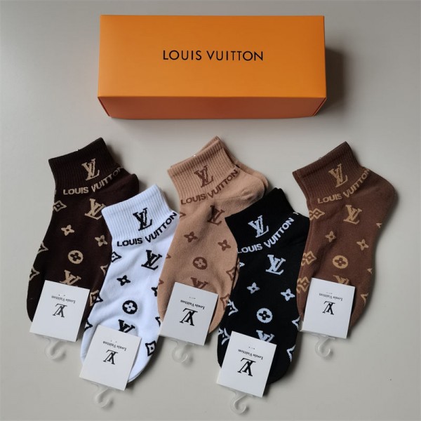Lv ルイヴィトンハイブランド ソックス 綿製ブランド ストッキング 大人気ブランドミドルソックス 高品質上質な コットン ソックス くつした