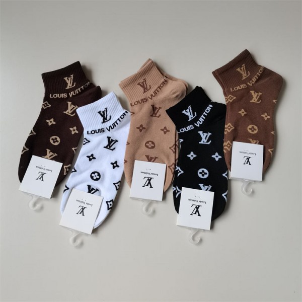 Lv ルイヴィトンハイブランド ソックス 綿製ブランド ストッキング 大人気ブランドミドルソックス 高品質上質な コットン ソックス くつした