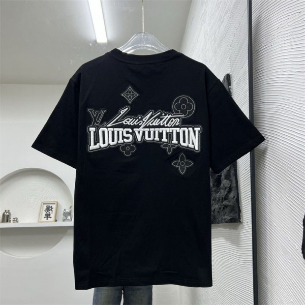 Lv ルイヴィトンハイブランドtシャツ偽物レディースメンズブランドtシャツオーバーサイズハイブランド半袖tシャツ男女兼用20代 30代40代tシャツ 激安パロディM - 4XL