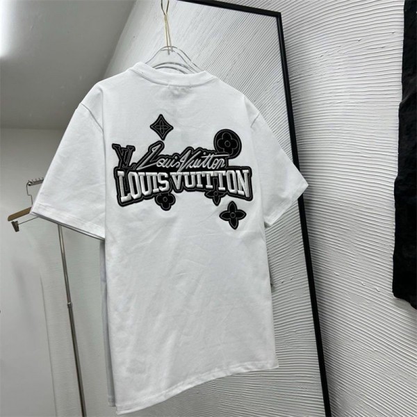 Lv ルイヴィトンハイブランドtシャツ偽物レディースメンズブランドtシャツオーバーサイズハイブランド半袖tシャツ男女兼用20代 30代40代tシャツ 激安パロディM - 4XL