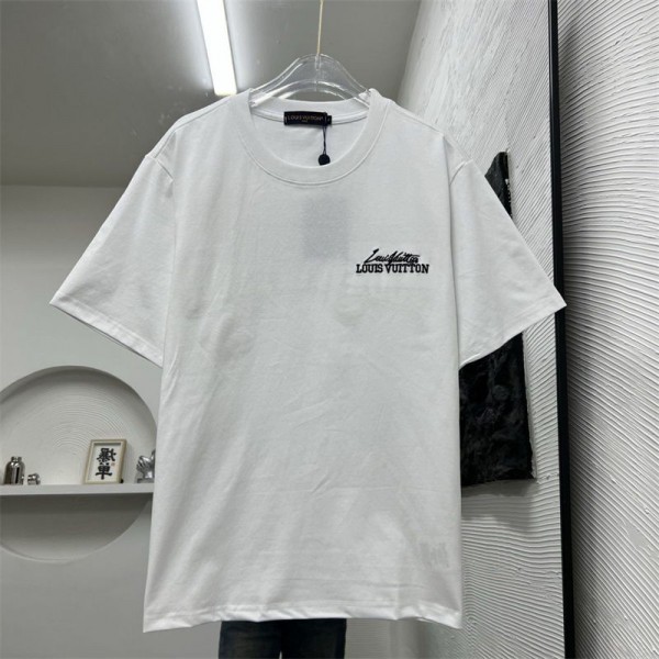 Lv ルイヴィトンハイブランドtシャツ偽物レディースメンズブランドtシャツオーバーサイズハイブランド半袖tシャツ男女兼用20代 30代40代tシャツ 激安パロディM - 4XL