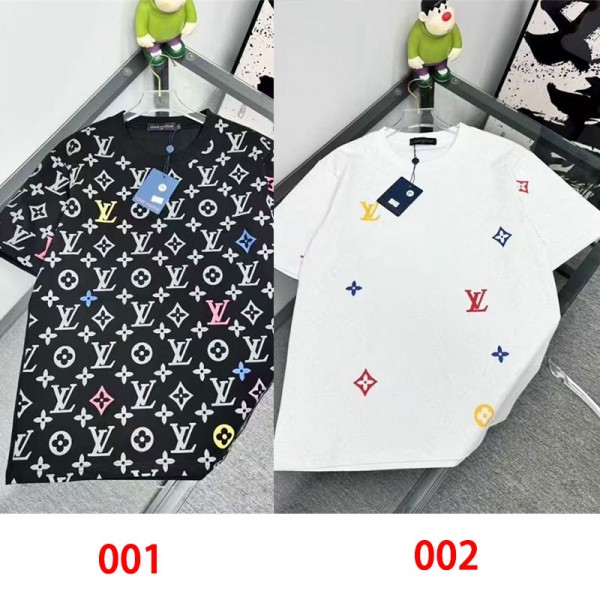 Lv ルイヴィトンブランド半袖tシャツTシャツカットソーペアカップル20代 30代40代tシャツ 激安パロディtシャツ ユニセック ブランドM - 4XL