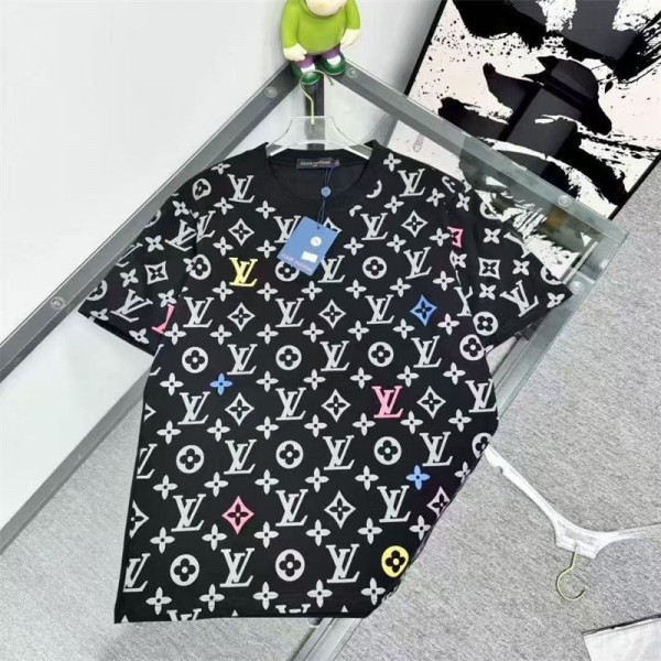 Lv ルイヴィトンブランド半袖tシャツTシャツカットソーペアカップル20代 30代40代tシャツ 激安パロディtシャツ ユニセック ブランドM - 4XL