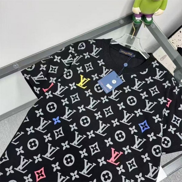 Lv ルイヴィトンブランド半袖tシャツTシャツカットソーペアカップル20代 30代40代tシャツ 激安パロディtシャツ ユニセック ブランドM - 4XL