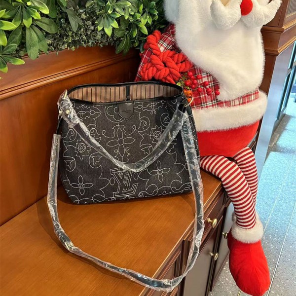 Lv ルイヴィトンブランドトートバッグ デニム ジーンズ カジュアル 買い物 通勤 通学 PCバッグ 男女兼用 エレガント キャンバス 帆布 シンプル 大容量 おしゃれ