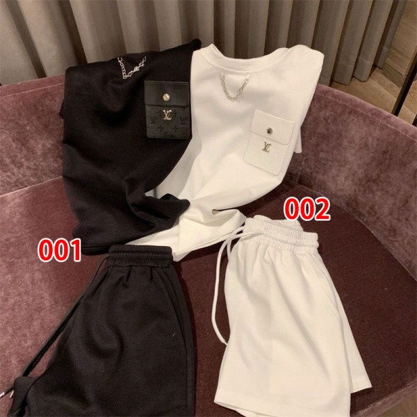 Lv ルイヴィトンブランド 夏服 メンズ セットアップ Tシャツ 半袖 上下 セット 大きいサイズ 無地 ゆったり おしゃれ 上下スウェット 服 トップス ハーフパンツ ショート パンツ アップ 快適 スポーツウェア セットアップ春夏 M - XL