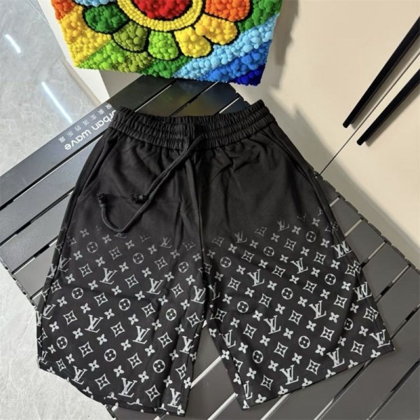 ルイヴィトン 水陸両用 ショートパンツ メンズ ブラック LV ブランド サーフパンツ トランクス ドライ UV ストレッチ M - 5XL 耐塩素 接触冷感 速乾 メッシュ 大きいサイズ 冷感 涼感 黒 水着 蒸れない