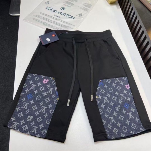 ルイヴィトン スポーツ ハーフパンツ 夏服 メンズ 五分丈 ブランドlv半ズボン アウトドア ショートパンツ ボトムス L - 3XL ゆったり 半ズボン アウトドア ショートパンツ ボトムス ランニング ジッパーポケット 涼しい 速乾 快適 軽量