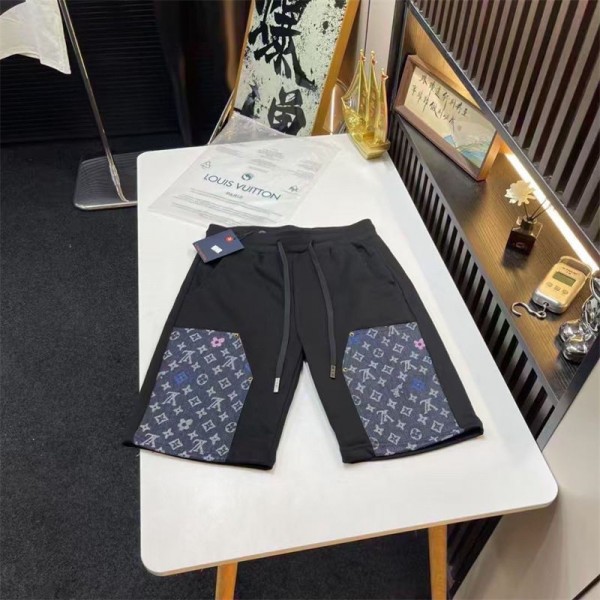 ルイヴィトン スポーツ ハーフパンツ 夏服 メンズ 五分丈 ブランドlv半ズボン アウトドア ショートパンツ ボトムス L - 3XL ゆったり 半ズボン アウトドア ショートパンツ ボトムス ランニング ジッパーポケット 涼しい 速乾 快適 軽量