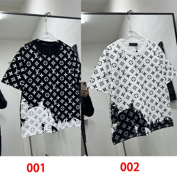 Lv ルイヴィトンハイブランドtシャツ偽物レディースメンズハイブランド半袖tシャツ男女兼用韓国 パチモン tシャツ大人の上質Tシャツ M¬4XL