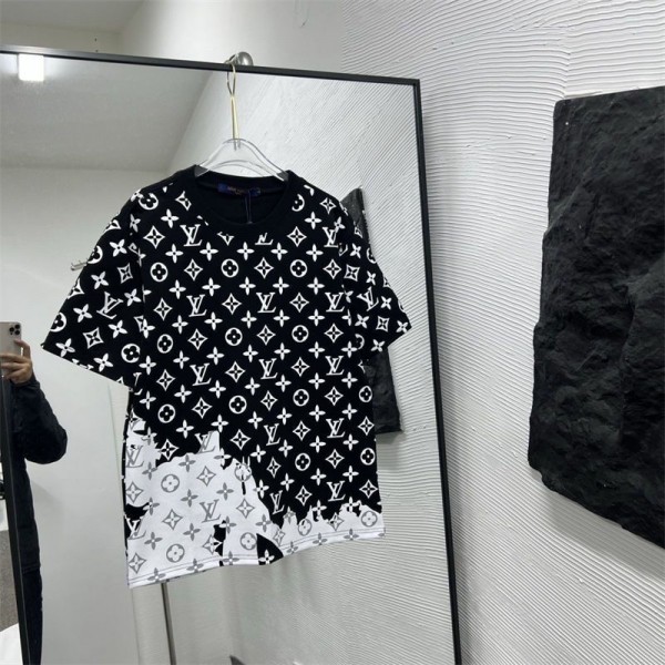 Lv ルイヴィトンハイブランドtシャツ偽物レディースメンズハイブランド半袖tシャツ男女兼用韓国 パチモン tシャツ大人の上質Tシャツ M¬4XL