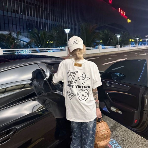 Lv ルイヴィトン tシャツ ハイブランド夏 tシャツオーバーサイズ 上着 ハイブランド半袖tシャツ S - 3XL 男女兼用大人の上質Tシャツ トップス