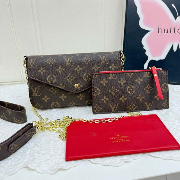 Lv ルイヴィトンハイブランド斜め掛けバッグ カードバッグ付き ハイブランドレディースチェーンバッグ ブランドカジュアルミニバッグ かわいい 高品質