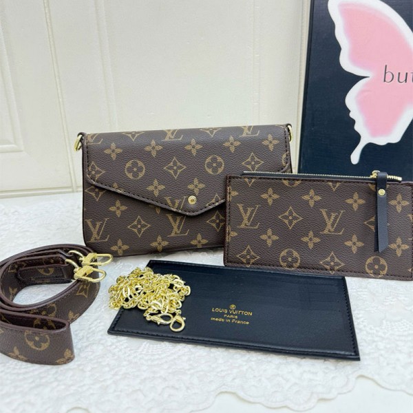 Lv ルイヴィトンハイブランド斜め掛けバッグ カードバッグ付き ハイブランドレディースチェーンバッグ ブランドカジュアルミニバッグ かわいい 高品質