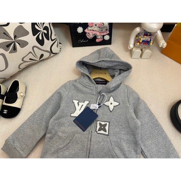 Lv ルイヴィトンハイブランドキッズ パーカー ベビー ジャンパー キッズ アウター ボーイズ パーカー 子供 コート 80-100cm 春 秋 冬 ジップ パーカー 子供服 女の子 小学生 中学生 ジュニア 女の子 プレゼント かわいい 韓国 おしゃれ パーカー