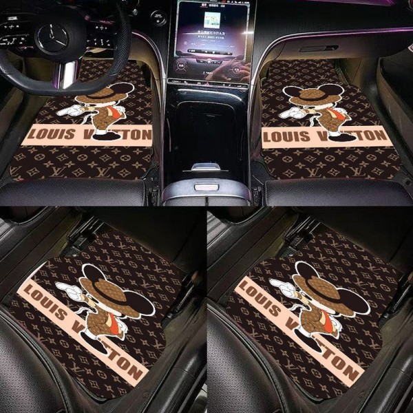 ブランドルイヴィトンカーマット ムーミン リトルミイ 車用マット 1台分4点セット LV 車のフロアマット オートアクセサリー フロアマット カー用品 4枚組 カーペットフロアマット フロント2枚 リヤ2枚 丸洗いOK ズレ防止加工 滑り止め 耐汚れ 四季通用 軽普通車