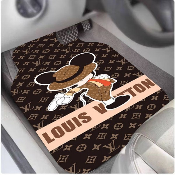 ブランドルイヴィトンカーマット ムーミン リトルミイ 車用マット 1台分4点セット LV 車のフロアマット オートアクセサリー フロアマット カー用品 4枚組 カーペットフロアマット フロント2枚 リヤ2枚 丸洗いOK ズレ防止加工 滑り止め 耐汚れ 四季通用 軽普通車