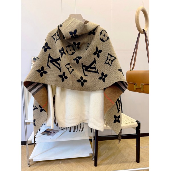 Lv ルイヴィトンハイブランド 秋冬 マフラーメンズ 大判ショール 暖かい春秋 スカーフ ファッション 使い心地よい男女兼用 リバーシブルマフラー 肩掛け