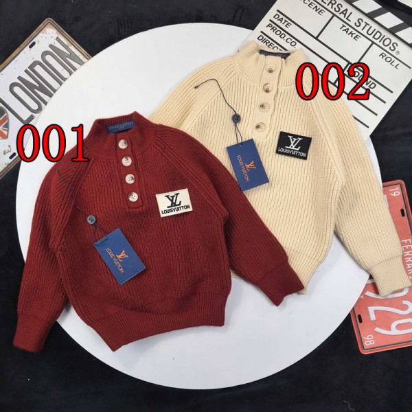 Lv ルイヴィトンハイブランド子供服 セーター キッズアウター ハイネック ニット 90-150cm コート 男の子 ボーイズ 男児 キッズ ジュニア カジュアル 長袖 ジップアップ ジッパー 韓国風 おしゃれ ハイネック 普段着 羽織 前開き 通園 通学 春秋