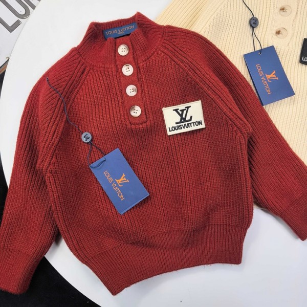 Lv ルイヴィトンハイブランド子供服 セーター キッズアウター ハイネック ニット 90-150cm コート 男の子 ボーイズ 男児 キッズ ジュニア カジュアル 長袖 ジップアップ ジッパー 韓国風 おしゃれ ハイネック 普段着 羽織 前開き 通園 通学 春秋