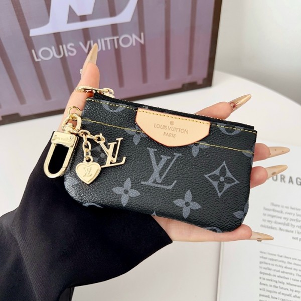 Lv ルイヴィトンハイブランドコインケース 小銭入れ 小さい 薄い キーリングファスナー かわいい ビジネス PU革 レザー財布 メンズ レディース ウォレット ファスナー PU革 コンパクト ミニ