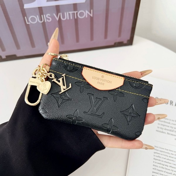 Lv ルイヴィトンハイブランドコインケース 小銭入れ 小さい 薄い キーリングファスナー かわいい ビジネス PU革 レザー財布 メンズ レディース ウォレット ファスナー PU革 コンパクト ミニ