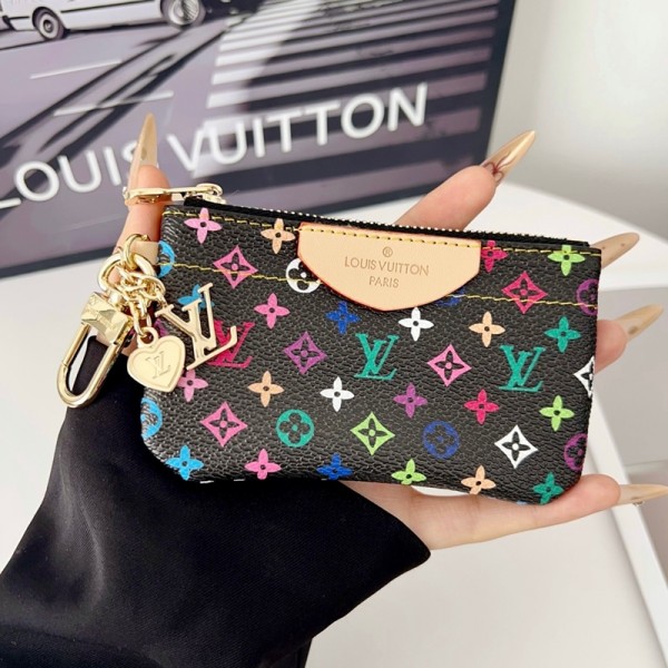 Lv ルイヴィトンブランドポーチ 小物入れ ミニ 薄型 PU革 レザー メンズ レディース カード入 コンパクト 化粧ポーチ メイク コスメポーチ ミニポーチ ガジェットケース トラベルポーチ 