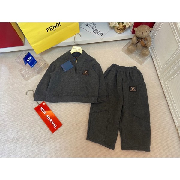 Lv ルイヴィトンブランド子供服 男の子 セットアップ パーカー ロングパンツ ジャージ 裏起毛スウェット 長袖 カジュアル キッズ ガールズ 100-160cm トレーナー ズボン スポーツ 春秋冬 部屋着 運動着 お出かけ