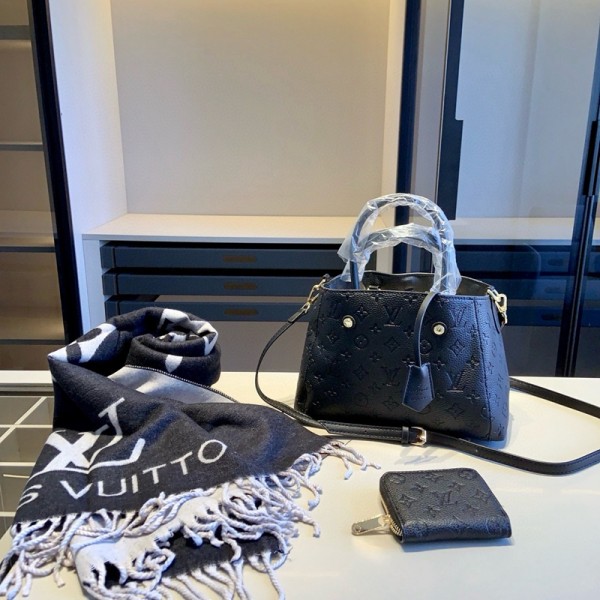 Lv ルイヴィトン ハイブランドハンドバッグ マフラー ウォレット 3点セット ブランド手提げバッグ ブランドミニバッグ 財布 大容量 ブランド手持ち 肩掛けバッグ 高品質