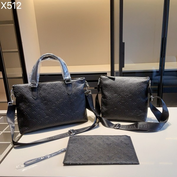 Lv ルイヴィトンハイブランドビジネスバック ショルダーバッグ 手提げバッグ 3点セット メンズ 大容量 メッセンジャーバッグ ビジネス ハンドバッグ 斜めがけ ショルダー 2way 就活バッグ リクルートバッグ 撥水 通勤 多機能 ブラック
