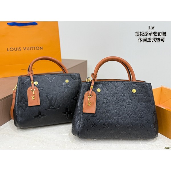 Lv ルイヴィトンブランドハンドバッグ レディース 2way ショルダー 斜めがけバッグ 肩掛け 手提げカバン 28*19cm大容量 防水 仕切り 底鋲 チャーム付き モノグラム柄 PUレザー 鞄 オシャレ 上品 旅行 通勤 面接 就活 プレゼント