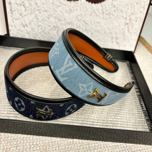 Lv ルイヴィトンカチューシャ ブランドデニムカチューシャ かわいい ブランドヘッドバンド 女性 ブランドヘアアクセサリー 髪アレンジ 高品質 おしゃれ