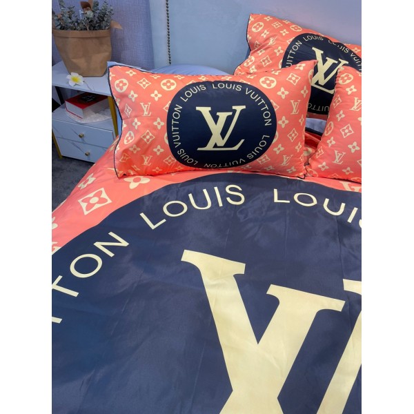 Lv ルイヴィトンブランドサマー寝具 4点セットスーパーコピー 布団カバー ブランド寝具 ベッドシート 激安通販 寝具 偽物 新作寝具 有名ブランド 
