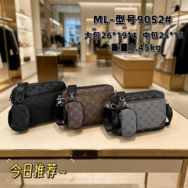 Lv ルイヴィトンハイブランドショルダーバッグ メンズ PU革 肩掛けバッグ コンパクト 2WAY 横 前掛け レザーバッグ ショルダー カバン 斜めがけバッグ