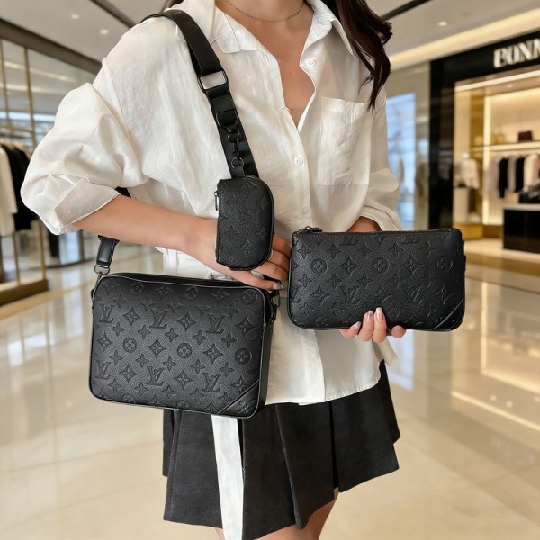 Lv ルイヴィトンハイブランドショルダーバッグ メンズ PU革 肩掛けバッグ コンパクト 2WAY 横 前掛け レザーバッグ ショルダー カバン 斜めがけバッグ