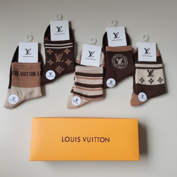 Lv ルイヴィトンブランド ストッキング 大人気コットン 靴下 メンズ 通気性浅口ソックス 女の子好き 韓国上質な コットン ソックス くつした
