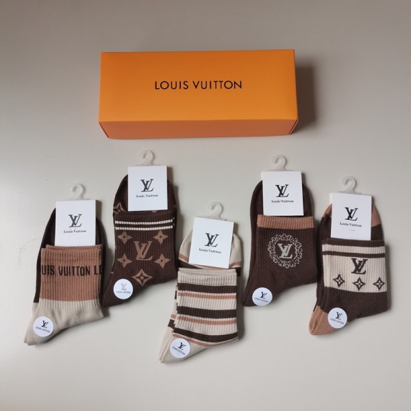 Lv ルイヴィトンブランド ストッキング 大人気コットン 靴下 メンズ 通気性浅口ソックス 女の子好き 韓国上質な コットン ソックス くつした