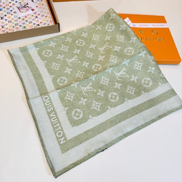 ルイヴィトン LV ブランドシルクスカーフ レディース 正方形 90×90cm 絵画柄サテンスカーフルイヴィトンレディース向ハイブランド