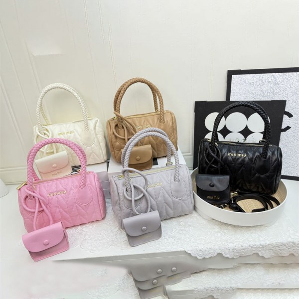 ミュウミュウ MiuMiuハイブランドミニボストンバッグ ショルダーバック ボックス型 手提げバッグ PUレザー レディース 斜め掛けバッグ 肩掛けバッグ 小さめ ミニバッグ スクエアショルダーバッグ