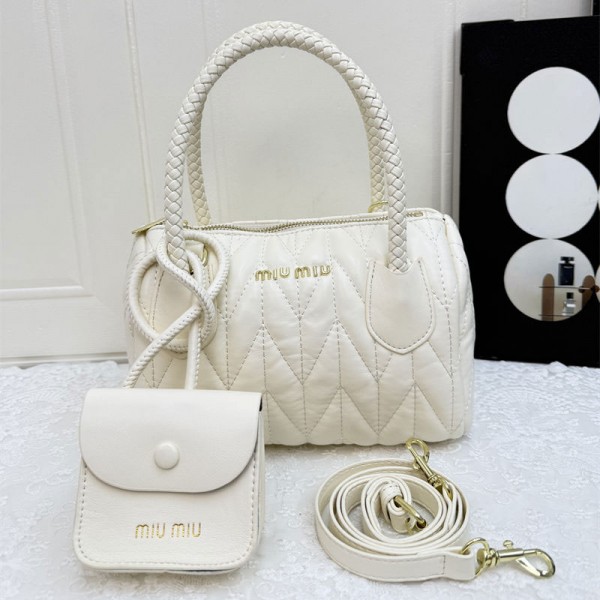 ミュウミュウ MiuMiuハイブランドミニボストンバッグ ショルダーバック ボックス型 手提げバッグ PUレザー レディース 斜め掛けバッグ 肩掛けバッグ 小さめ ミニバッグ スクエアショルダーバッグ