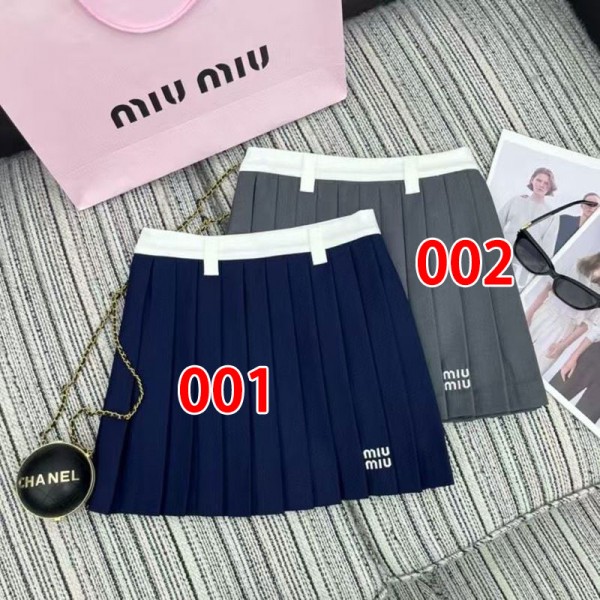 ブランド MIUMIU プリーツスカート ミュウミュウ ミニ スカート レディース ミニ 美脚 セクシースカート 通勤 オフィス OL 制服 大きいサイズ Aライン 春 夏 プリーツ 超ミニ 美尻 スカート ハイウエスト
