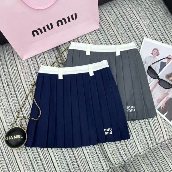 ブランド MIUMIU プリーツスカート ミュウミュウ ミニ スカート レディース ミニ 美脚 セクシースカート 通勤 オフィス OL 制服 大きいサイズ Aライン 春 夏 プリーツ 超ミニ 美尻 スカート ハイウエスト